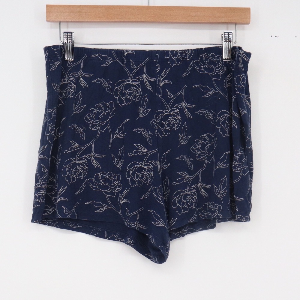 Stars Above Pajama Shorts Womens Medium Beautifully Soft Navy Floral Excellent
